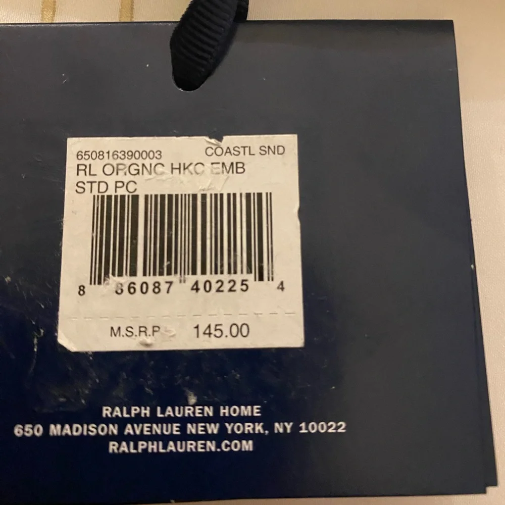 RALPH LAUREN STANDARD Organic‎ Cotton Sateen Handkerchief PILLOWCASES